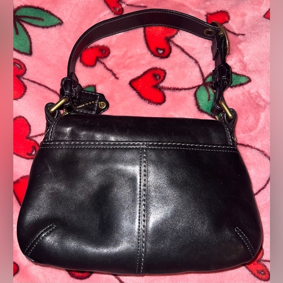 Coach Bleecker Legacy Tattersall Flap Shoulder Bag Black 11427 Y2K vintage EUC - Picture 2 of 16